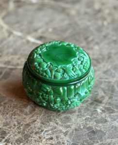 Vintage malachite glass box