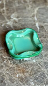 Malachite glass ashtray