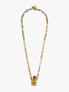 Yves Saint Laurent x Goossens vintage necklace with rock crystal pendant