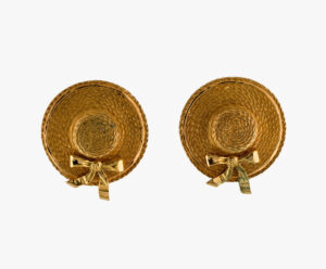 Chanel vintage sun hat clip-on earrings