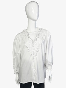 Vintage blouse with hollow out floral details