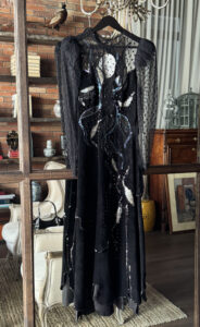 Vintage sequined suede dress