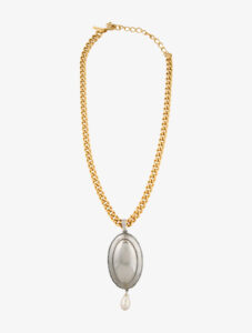 Oscar de la Renta two-tone pendant necklace