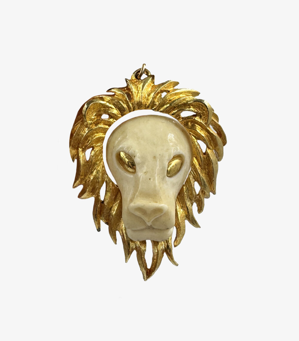 Vintage Luca Razza lion head pendant