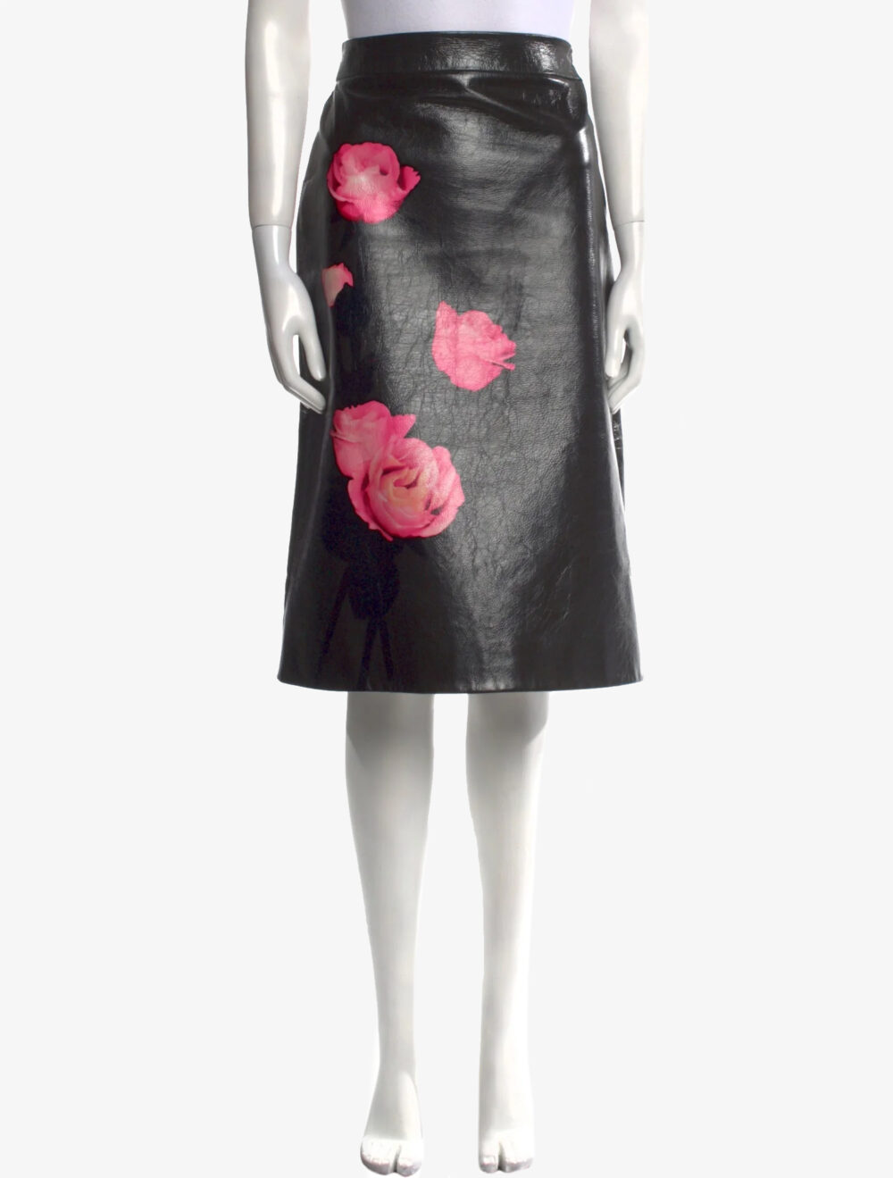Prada knee-length leather skirt, 2019