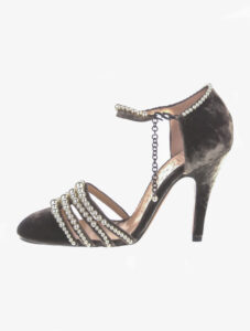 Jean Paul Gaultier pearl mary jane velvet D'Orsay pumps