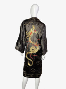 Vintage сhinese silk dragon embroidered robe