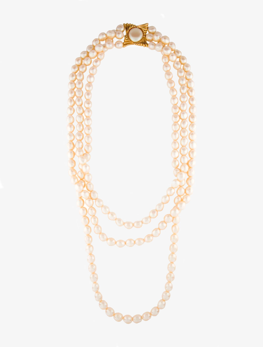 Yves Saint Laurent vintage faux pearl multi strand necklace