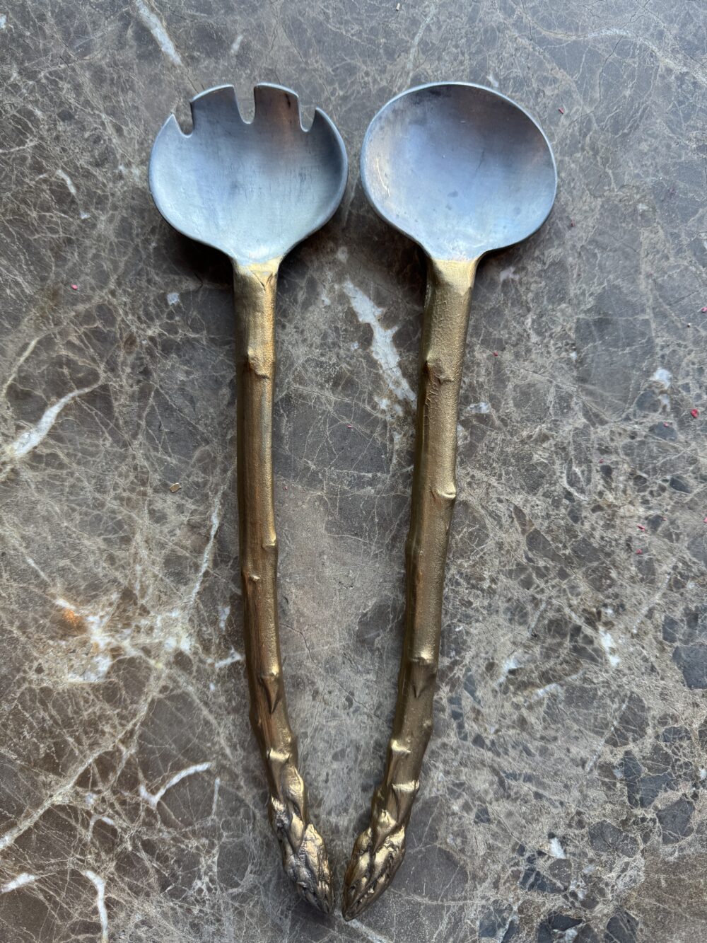 Vintage asparagus serving spoons