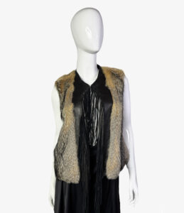 Fur vest with leather fringe