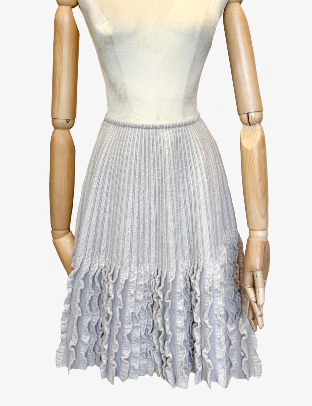 Alaia wool pleated skirt