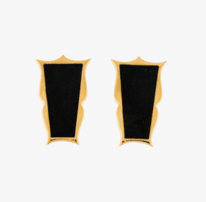 Karl Lagerfeld Vvntage leather clip-on earrings