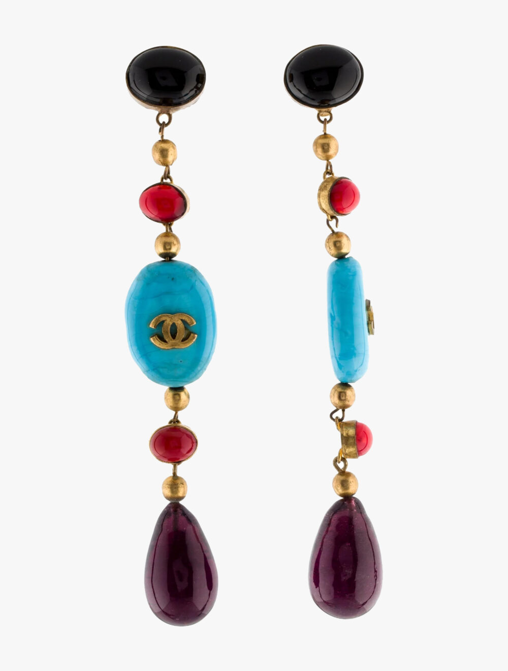 Chanel vintage CC drop clip-on earrings, 1980's