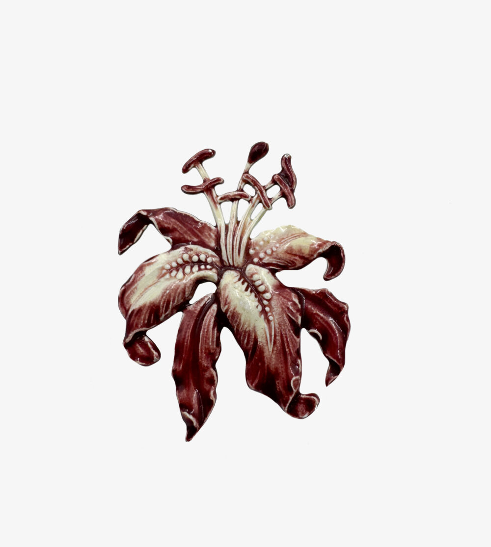 Vintage lily flower brooch