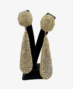 Vintage clip-on earrings with rhinestones