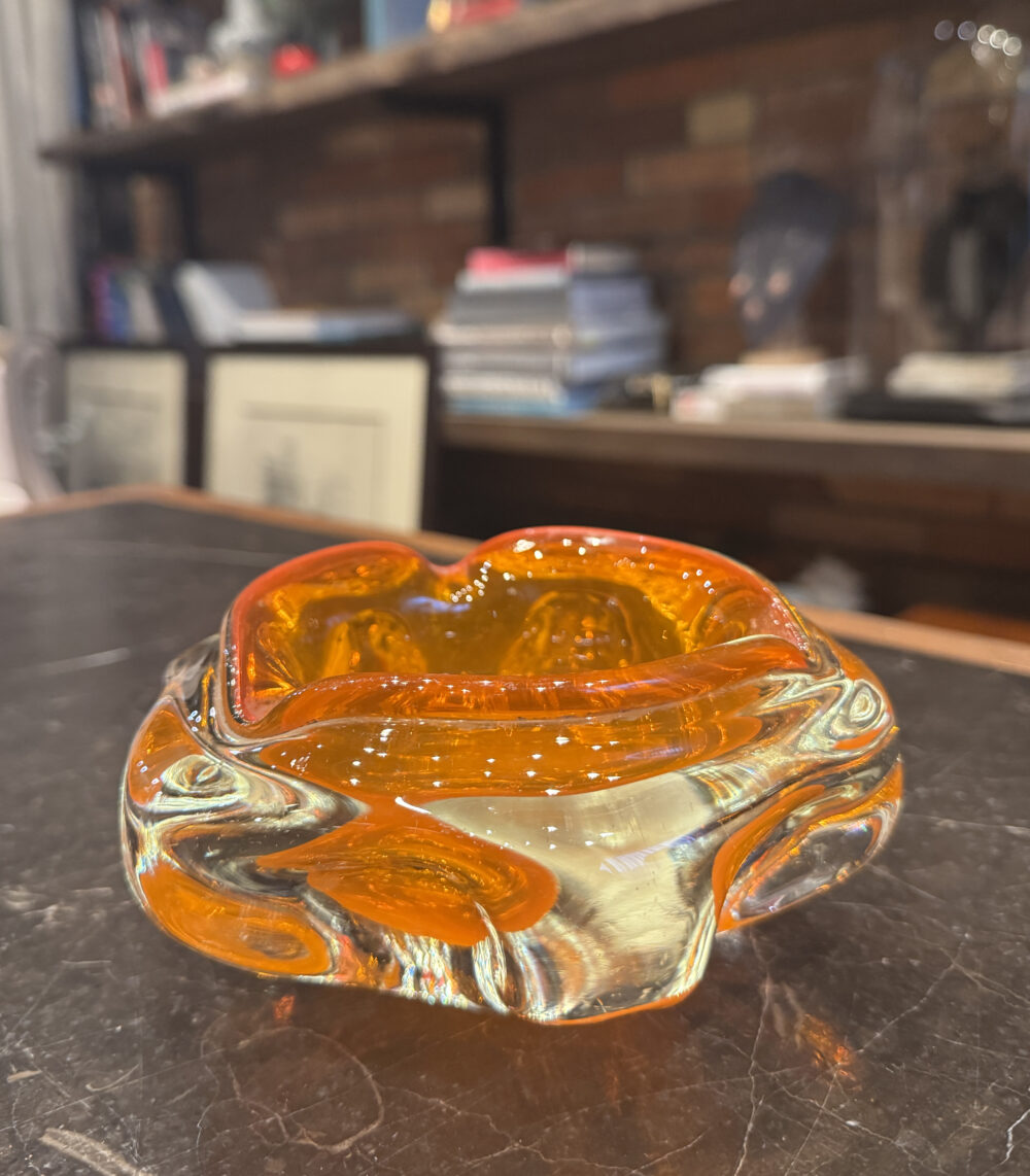 Vintage blown glass ashtray