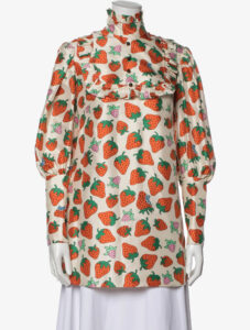 Gucci strawberry print silk tunic