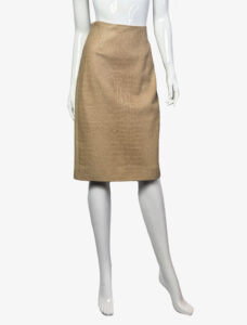 Leather skirt with crocodile embossing