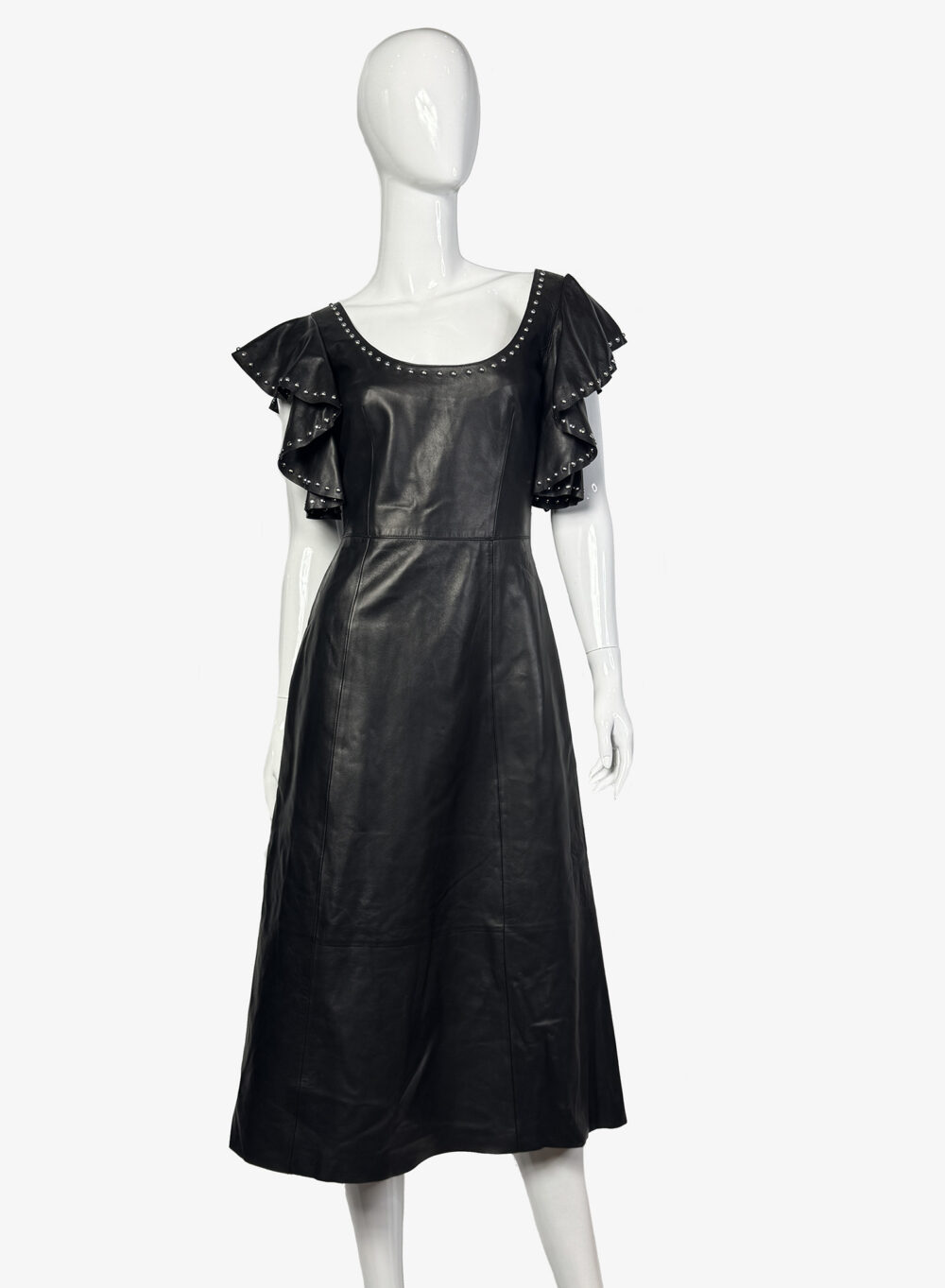 Alexander McQueen studded trim lamb leather runway dress, Pre-Fall 2018