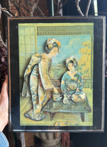 Vintage paper panel painting
