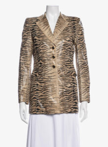 Vintage Escada animal print leather jacket